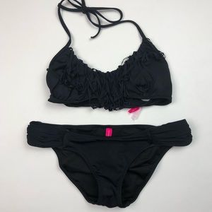 Victoria’s Secret | Black Halter Fringe Bikini